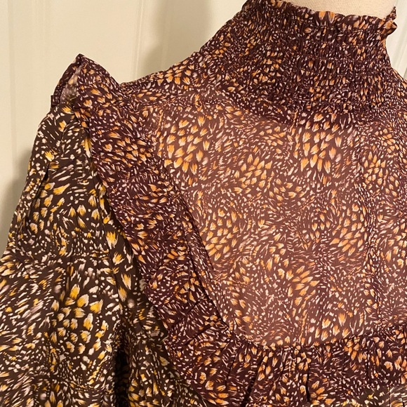 French Connection Women’s Faith Tiered Midi High Neck Ruffle New Dress size 10 - Picture 15 of 16